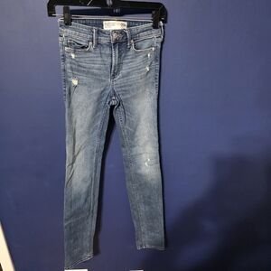 Abercrombie Fitch Women's jeans A&F Straight Distressed Size 00S24x29 Mid rise